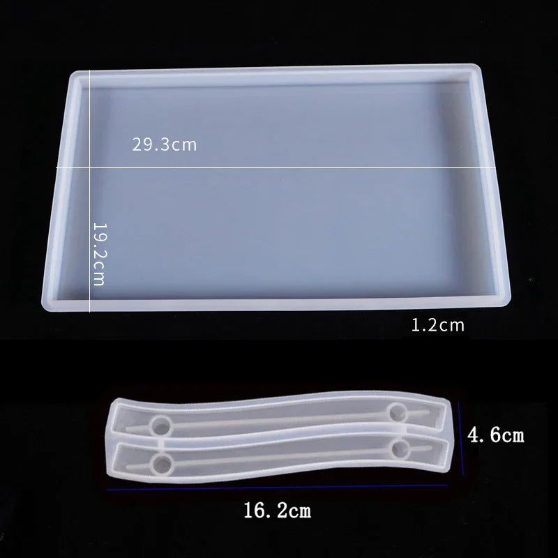 Buy The Best By Artsulli - Art is Long Life Short - Tray Epoxy Resin Silicone Mold DIY Large Rectangle Tea Plate Coaster For Home