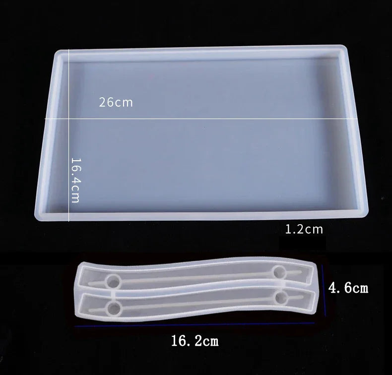 Buy The Best By Artsulli - Art is Long Life Short - Tray Epoxy Resin Silicone Mold DIY Large Rectangle Tea Plate Coaster For Home