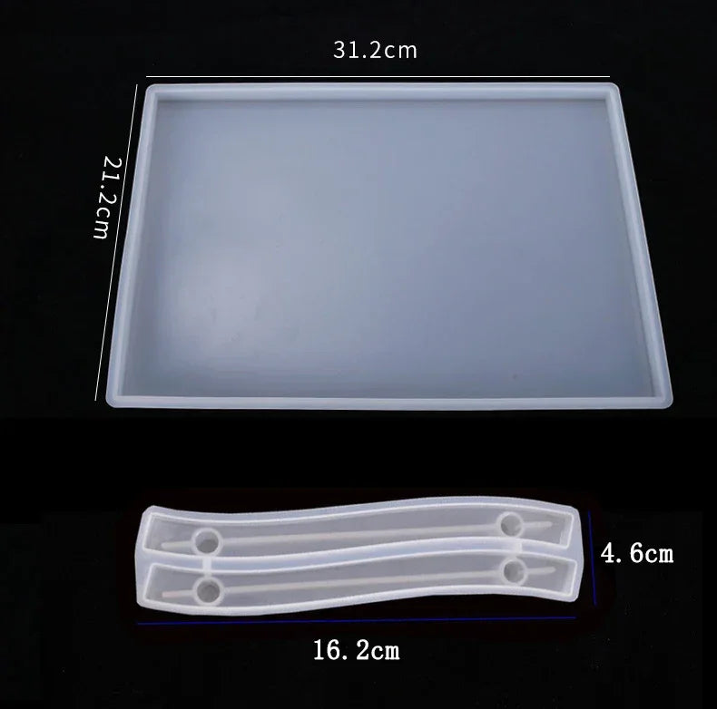 Buy The Best By Artsulli - Art is Long Life Short - Tray Epoxy Resin Silicone Mold DIY Large Rectangle Tea Plate Coaster For Home