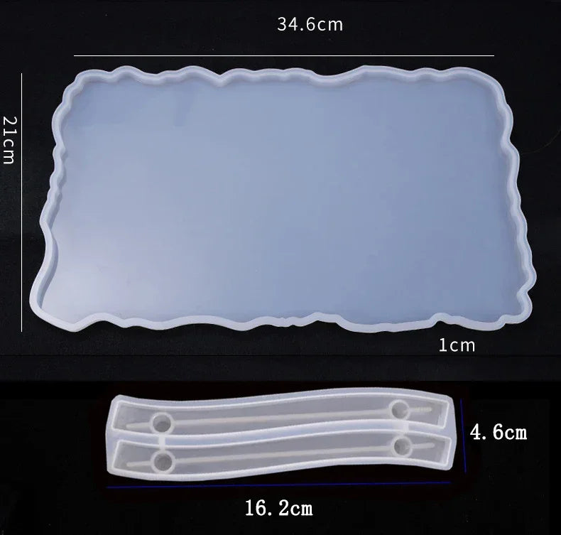 Buy The Best By Artsulli - Art is Long Life Short - Tray Epoxy Resin Silicone Mold DIY Large Rectangle Tea Plate Coaster For Home