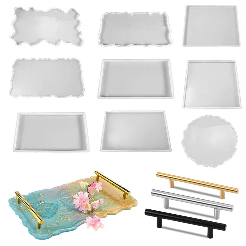 Buy The Best By Artsulli - Art is Long Life Short - Tray Epoxy Resin Silicone Mold DIY Large Rectangle Tea Plate Coaster For Home