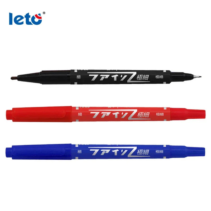 Buy The Best By Artsulli - Art is Long Life Short - Twin Tip Permanent Markers Pens Fine Point Waterproof Oily Black,Red,Blue Ink Painting
