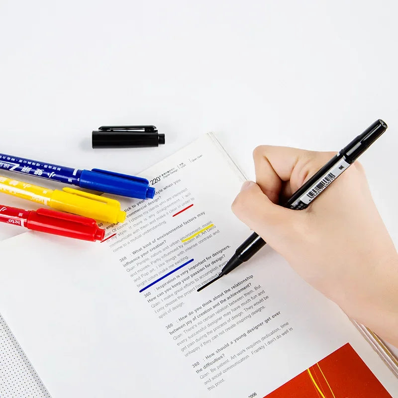 Buy The Best By Artsulli - Art is Long Life Short - Twin Tip Permanent Markers Pens Fine Point Waterproof Oily Black,Red,Blue Ink Painting