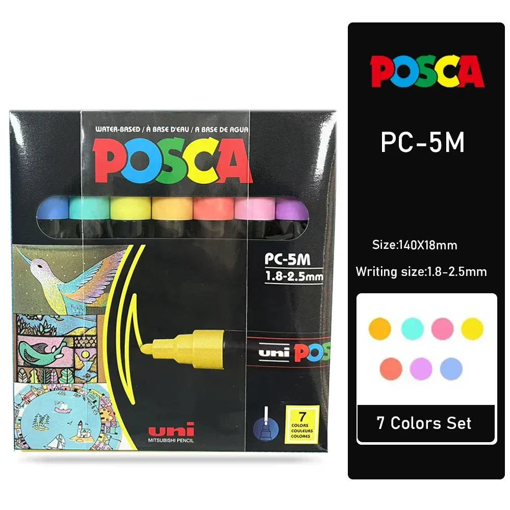 Buy The Best By Artsulli - Art is Long Life Short - Uni Posca Markers Set Acrylic Paint Drawing PC-3M Colores Graffiti Pencil Case DIY