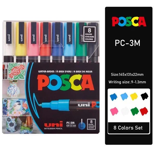 Buy The Best By Artsulli - Art is Long Life Short - Uni Posca Markers Set Acrylic Paint Drawing PC-3M Colores Graffiti Pencil Case DIY