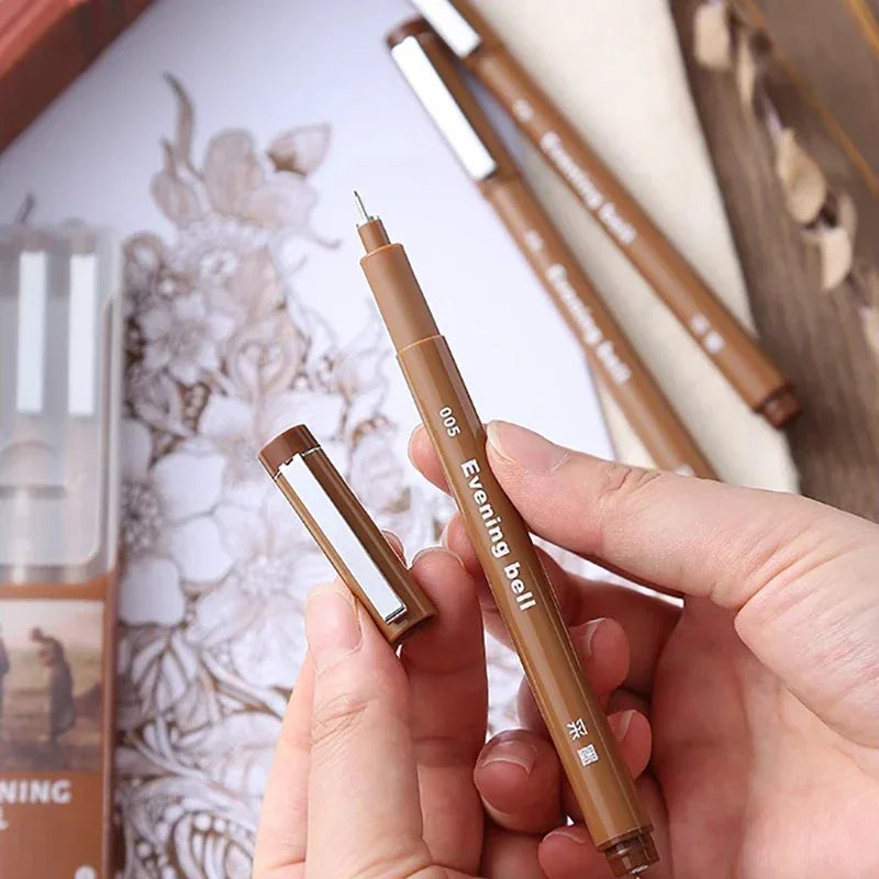 Buy The Best By Artsulli - Art is Long Life Short - Waterproof Ink Brown Micron Neelde Drawing Pen Pigment Fine Line Markers For Hand-Paint