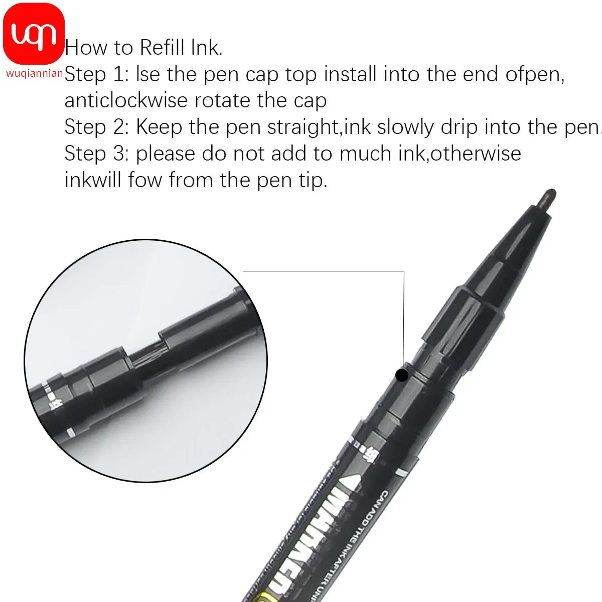 Buy The Best By Artsulli - Art is Long Life Short - WQN-5/1pcs Double Tip Permanent artMarker Pen Fine Waterproof Oily Black/Red/Blue Ink