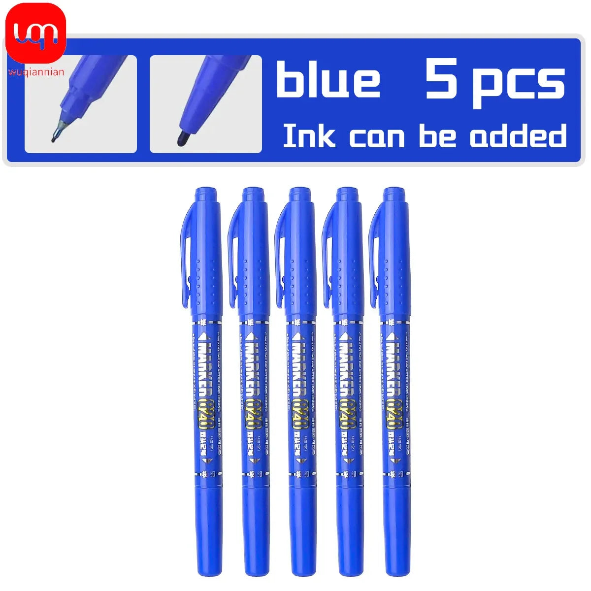 Buy The Best By Artsulli - Art is Long Life Short - WQN-5/1pcs Double Tip Permanent artMarker Pen Fine Waterproof Oily Black/Red/Blue Ink