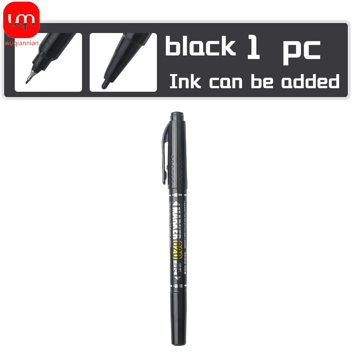 Buy The Best By Artsulli - Art is Long Life Short - WQN-5/1pcs Double Tip Permanent artMarker Pen Fine Waterproof Oily Black/Red/Blue Ink