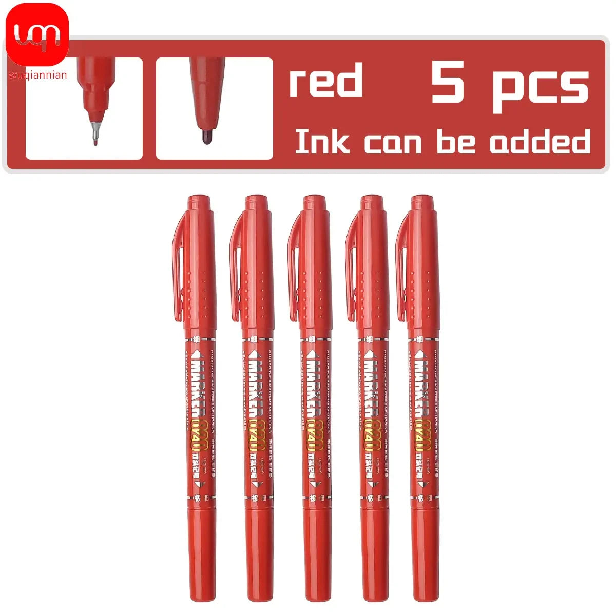 Buy The Best By Artsulli - Art is Long Life Short - WQN-5/1pcs Double Tip Permanent artMarker Pen Fine Waterproof Oily Black/Red/Blue Ink