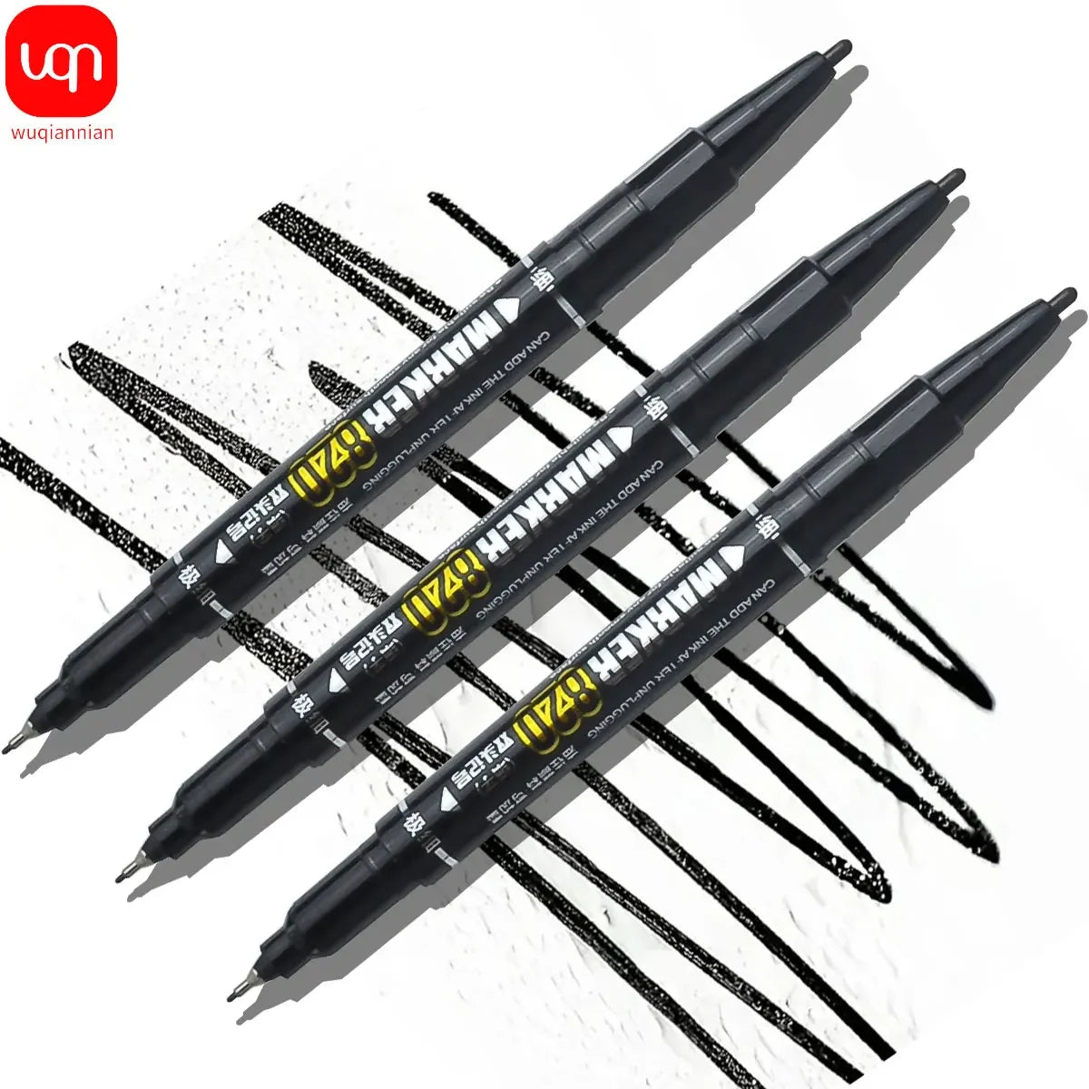 Buy The Best By Artsulli - Art is Long Life Short - WQN-5/1pcs Double Tip Permanent artMarker Pen Fine Waterproof Oily Black/Red/Blue Ink