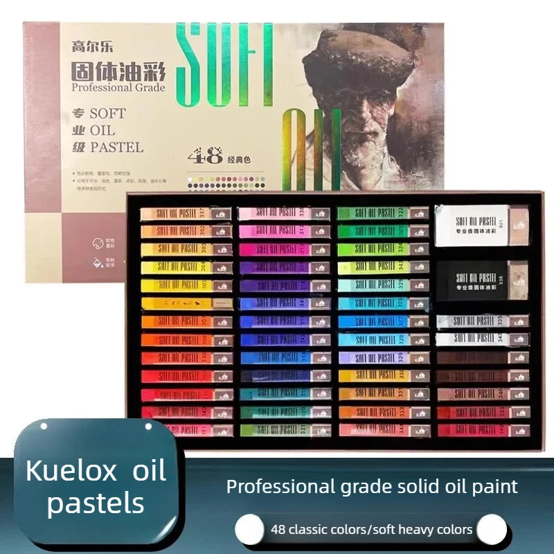 Kuelox Artistic Soft Oil Pastels Mini Professional Solid Oily Water-Soluble Painting Pigment Crayon For Gift Art School Supplies
