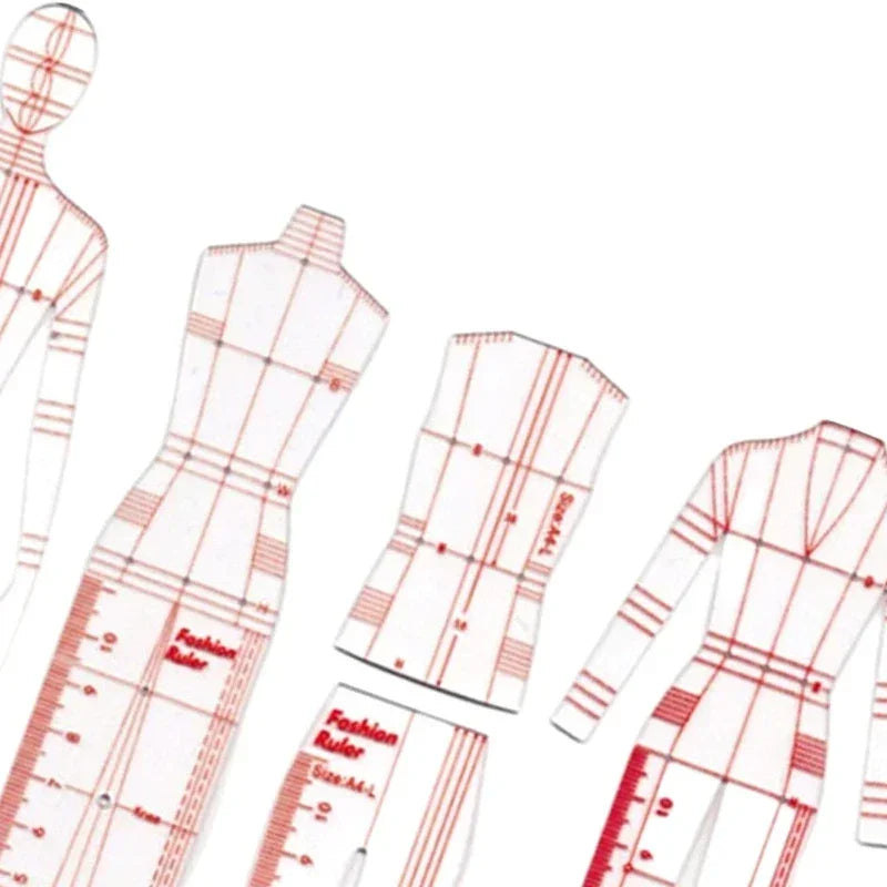 Buy The Best By Artsulli - Art is Long Life Short - 4 Pcs/Set Premium Fashion Illustration Rulers Plastic Sewing Patchwork Ruler Sketching