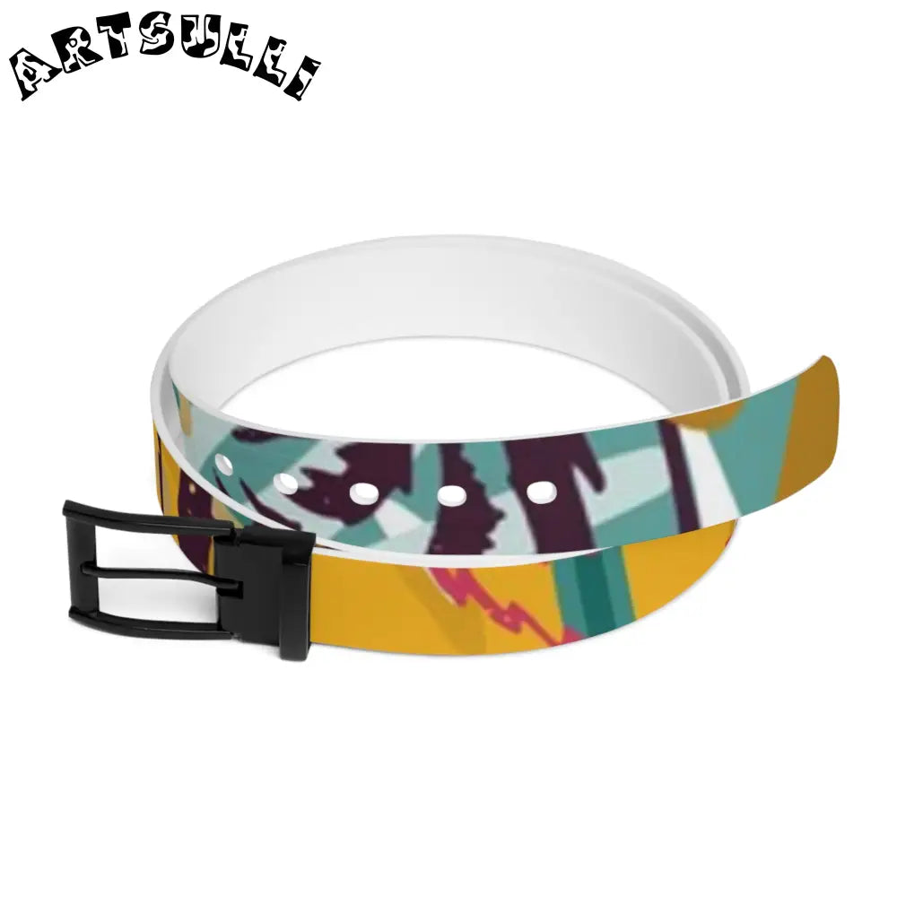 C4 Abstract Custom Belt with Buckle Options, Artsulli - Art is Long, Life is Short, Accessories, Material, Black Metal, Size, 50'', , , 14390896043775