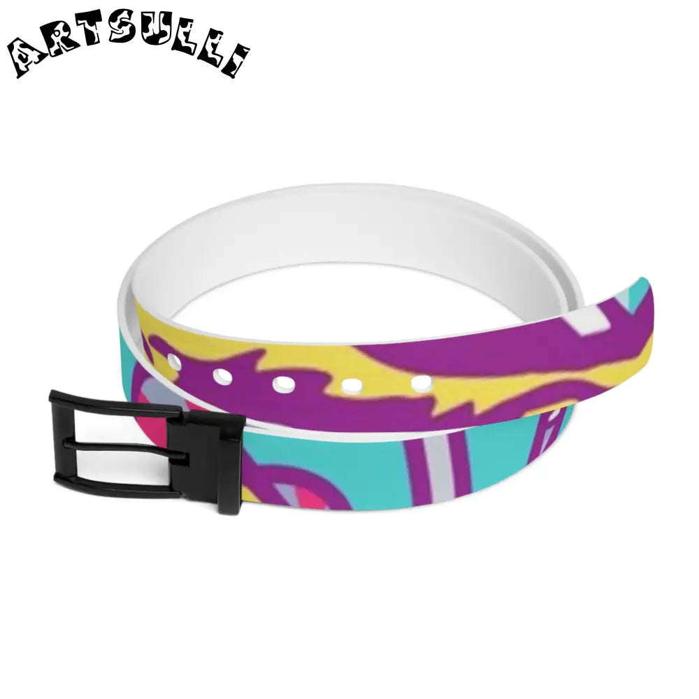 C4 Abstract Water-Resistant Thermoplastic Polyurethane Belt, Artsulli - Art is Long, Life is Short, Accessories, Material, Black Metal, Size, 50'', , , 14120398208759