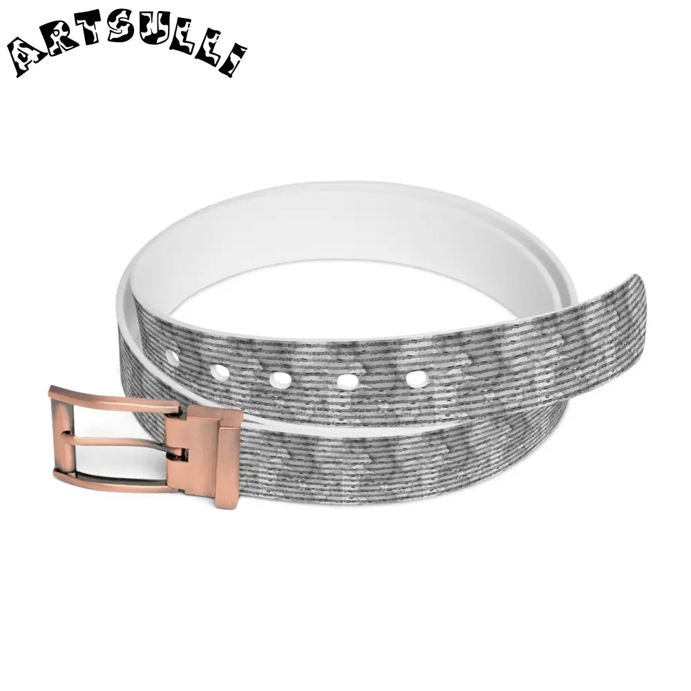 C4 Black and White Patterned Buckle Belt, Artsulli - Art is Long, Life is Short, Accessories, Material, Bronze Metal, Size, 50'', , , 99369904965265283333