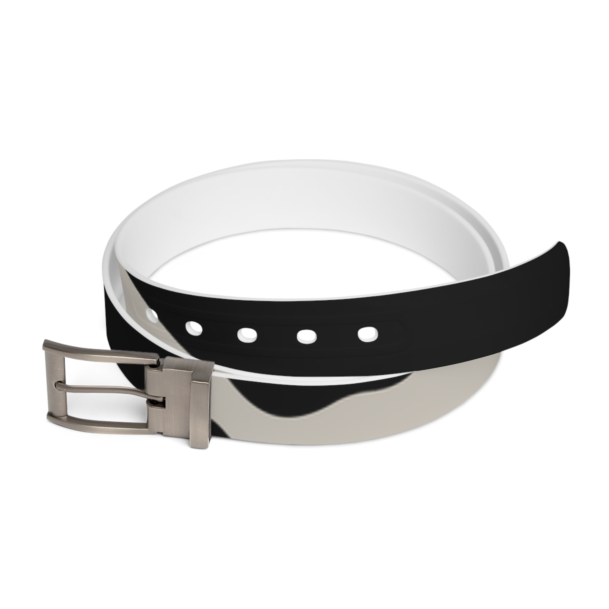 C4 Black and White Patterned Custom Belt, Artsulli - Art is Long, Life is Short, Accessories, Material, Gun Metal, Size, 50'', , , 58204543108911174064