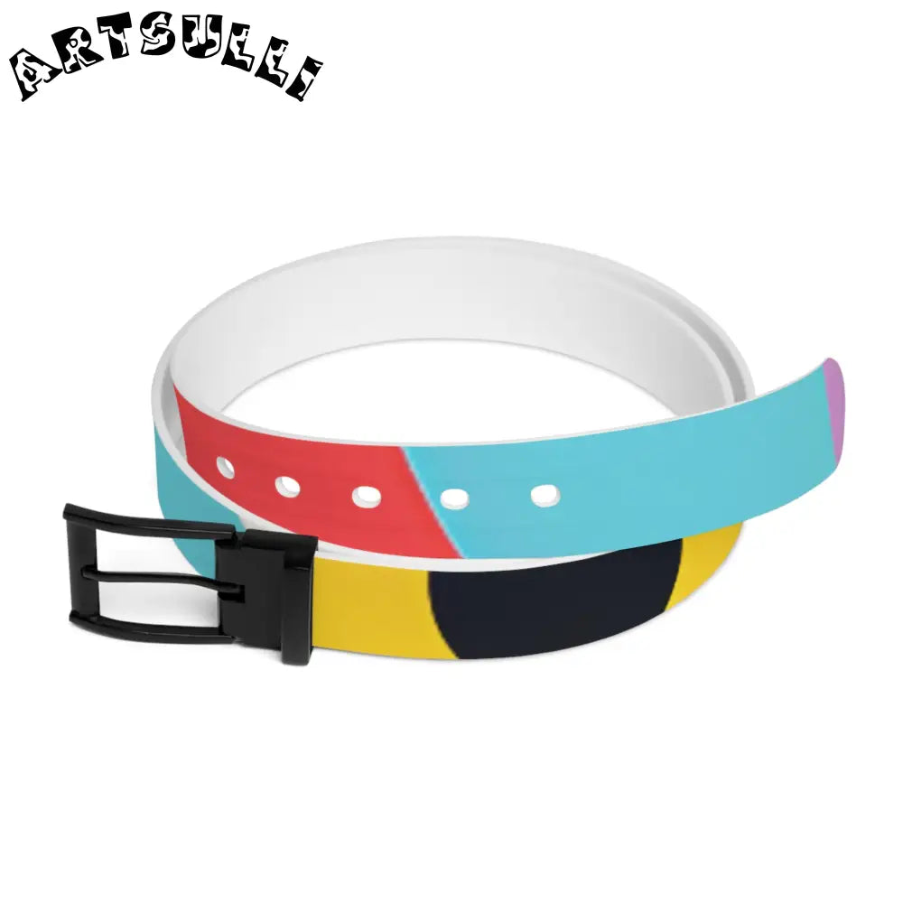 C4 Colorful Abstract Shapes Belt, Artsulli - Art is Long, Life is Short, Accessories, Material, Black Metal, Size, 50'', , , 27690038186790