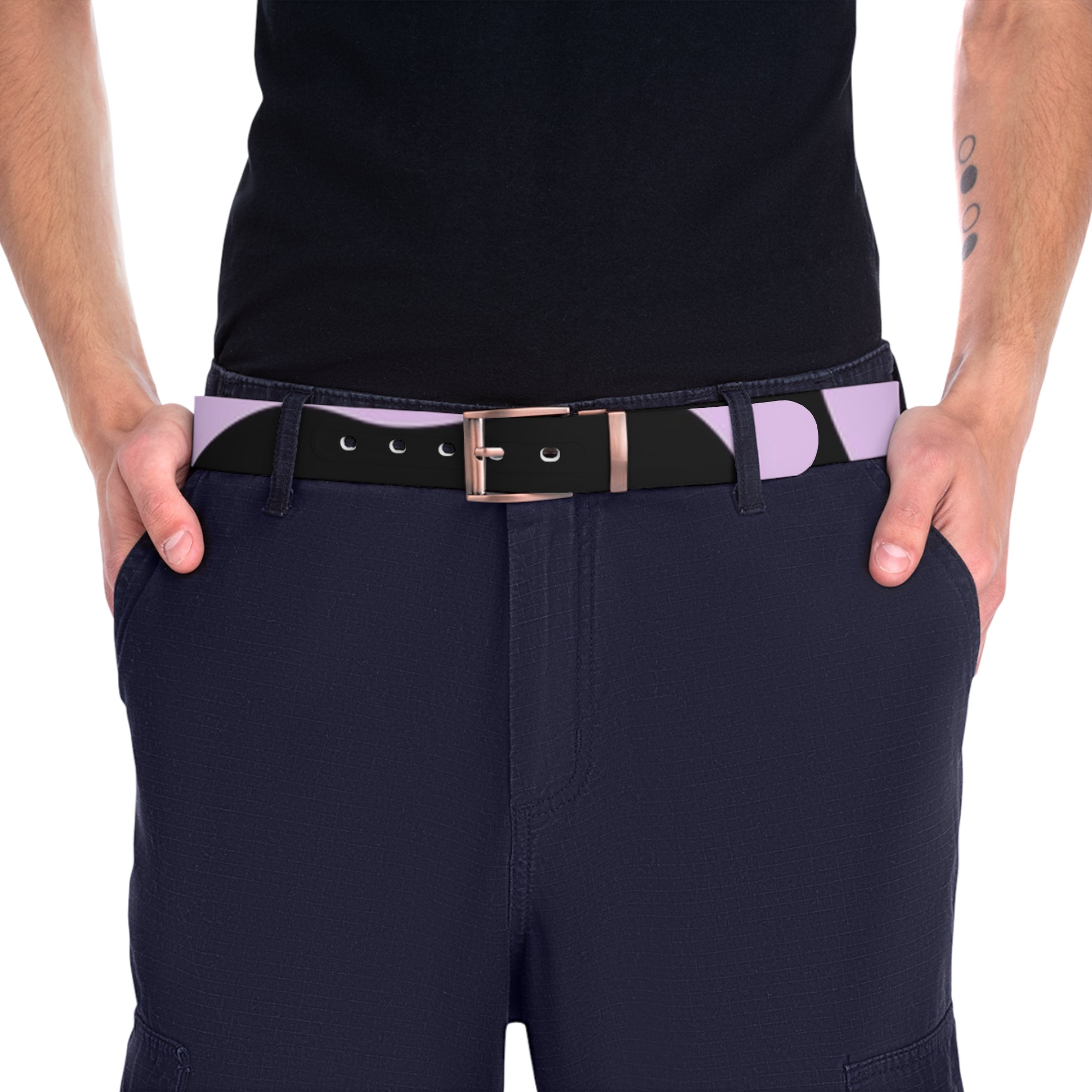 C4 Custom Belt in Black, White, and Light Purple, Artsulli - Art is Long, Life is Short, Accessories, , , , , , , 