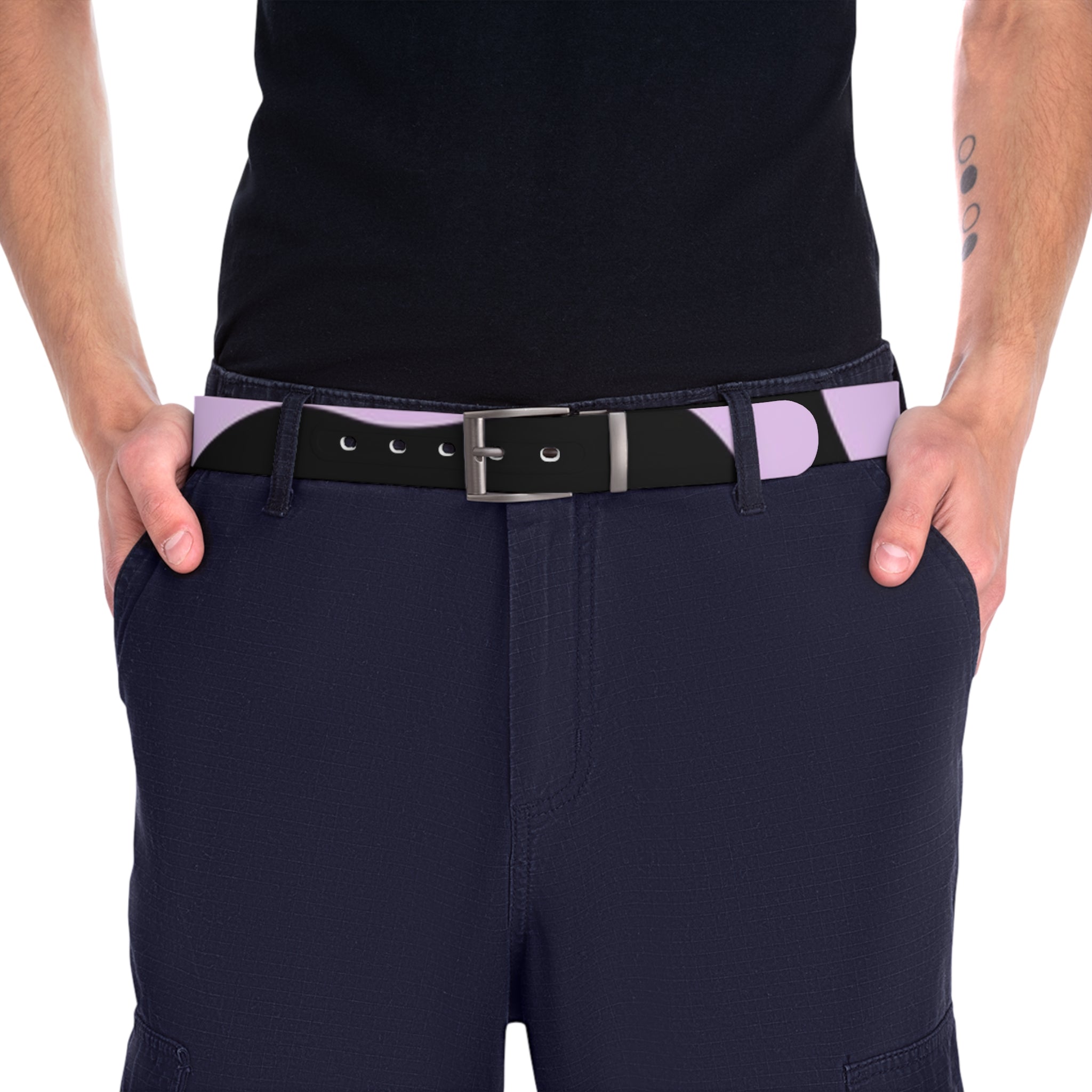 C4 Custom Belt in Black, White, and Light Purple, Artsulli - Art is Long, Life is Short, Accessories, , , , , , , 