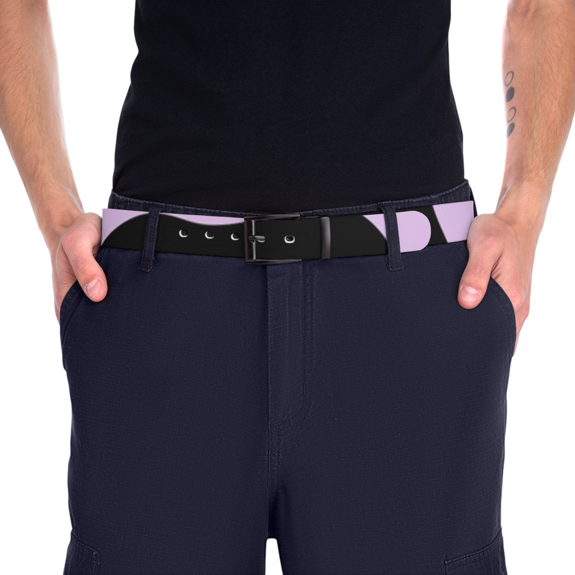 C4 Custom Belt in Black, White, and Light Purple, Artsulli - Art is Long, Life is Short, Accessories, , , , , , , 