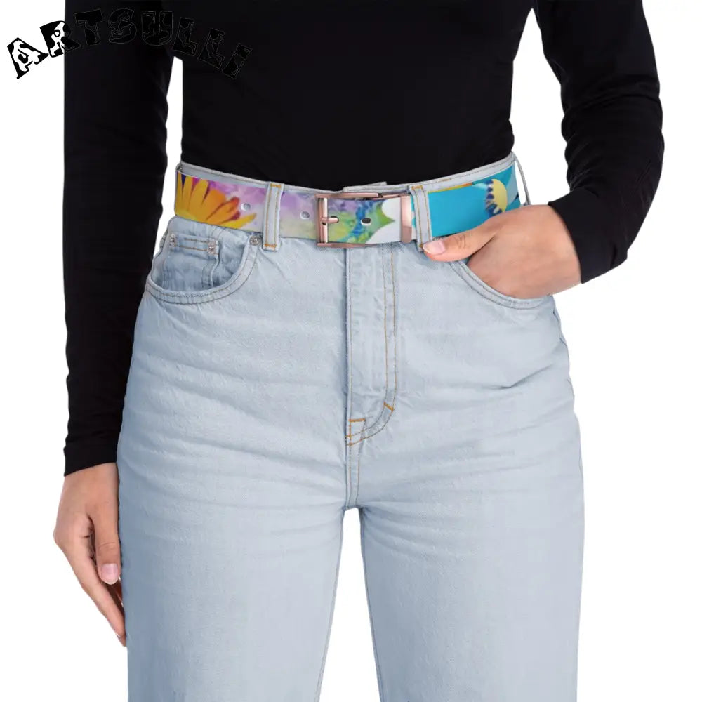 C4 Magical Flower Explosion Personalized Belt, Artsulli - Art is Long, Life is Short, Accessories, , , , , , , 