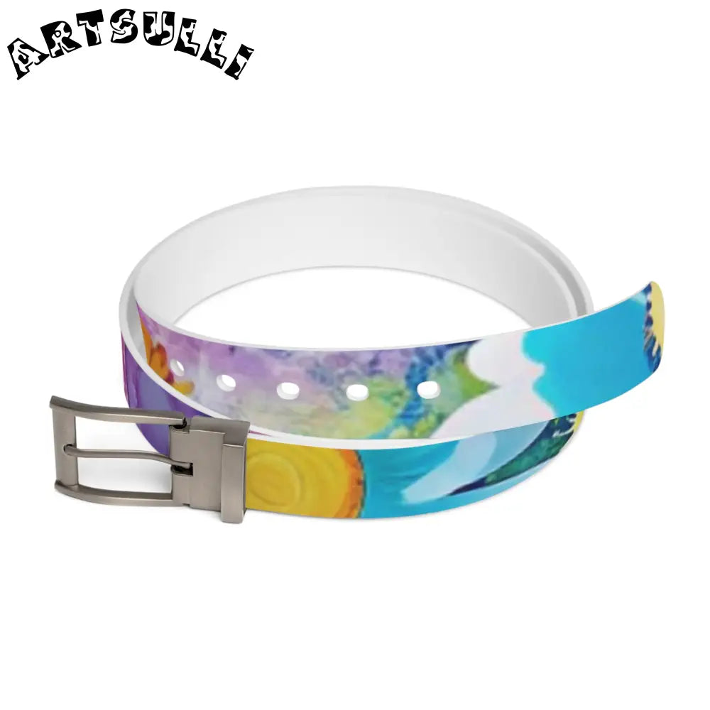 C4 Magical Flower Explosion Personalized Belt, Artsulli - Art is Long, Life is Short, Accessories, Material, Gun Metal, Size, 50'', , , 12492972796245070856