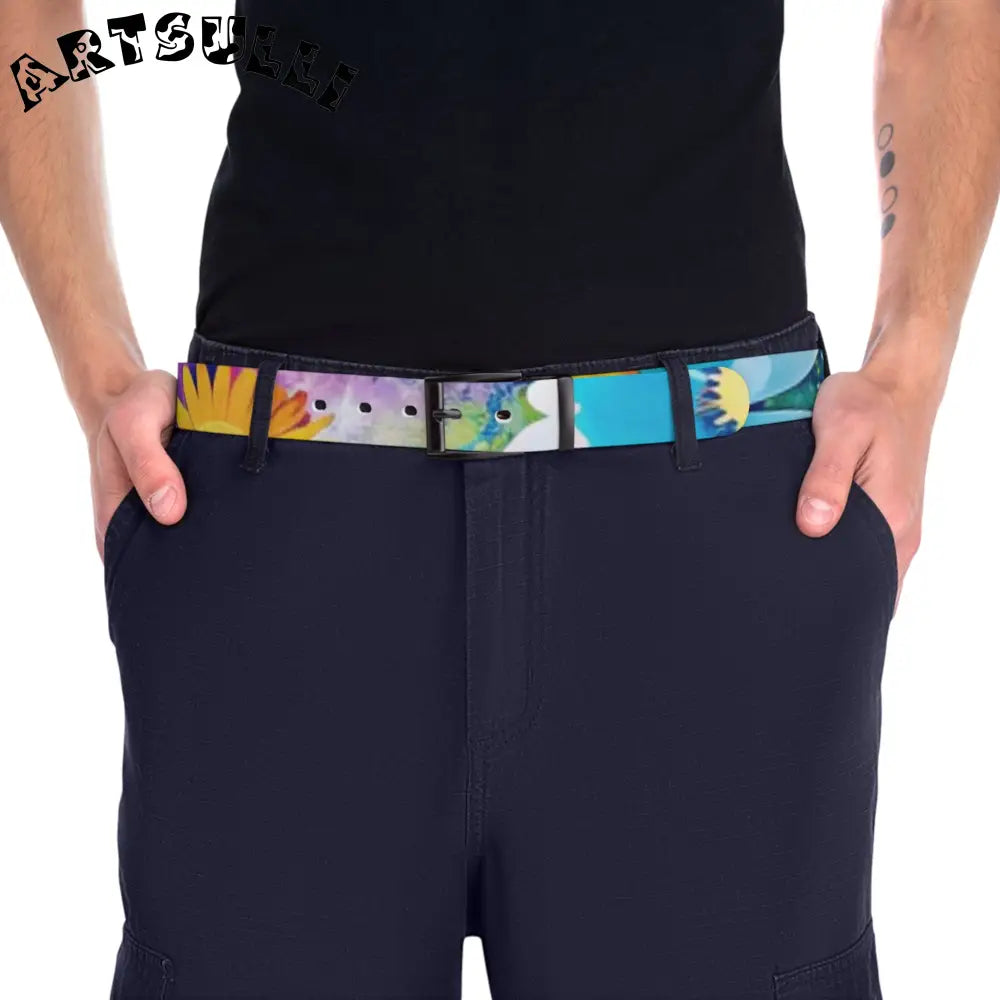 C4 Magical Flower Explosion Personalized Belt, Artsulli - Art is Long, Life is Short, Accessories, , , , , , , 