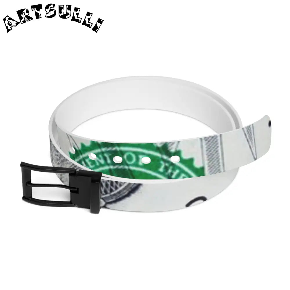 C4 Money Collage Custom Belt, Artsulli - Art is Long, Life is Short, Accessories, Material, Black Metal, Size, 50'', , , 82205284914784