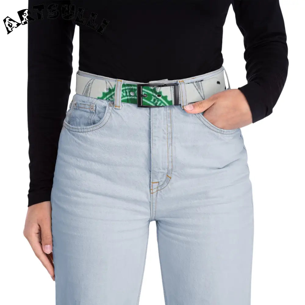 C4 Money Collage Custom Belt, Artsulli - Art is Long, Life is Short, Accessories, , , , , , , 