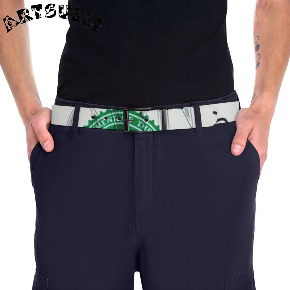 C4 Money Collage Custom Belt, Artsulli - Art is Long, Life is Short, Accessories, , , , , , , 