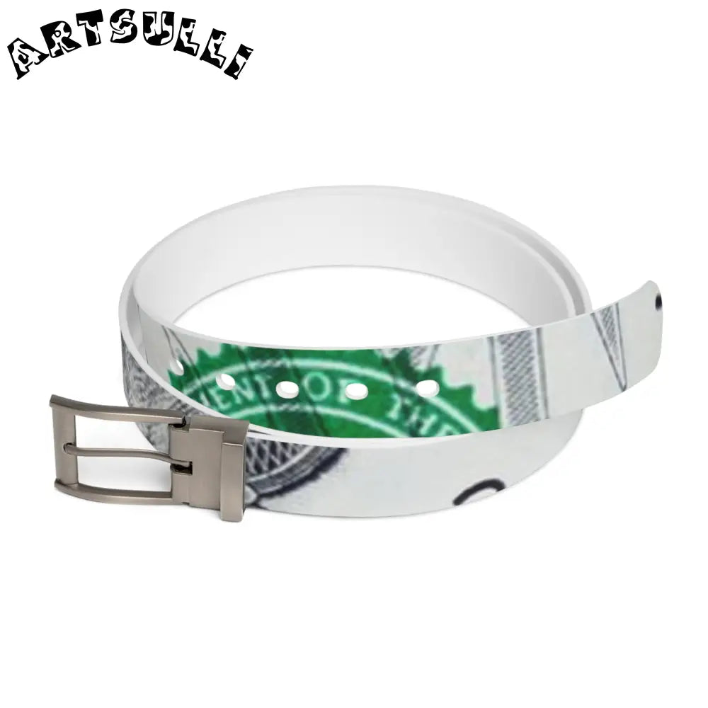 C4 Money Collage Custom Belt, Artsulli - Art is Long, Life is Short, Accessories, Material, Gun Metal, Size, 50'', , , 82186809735205
