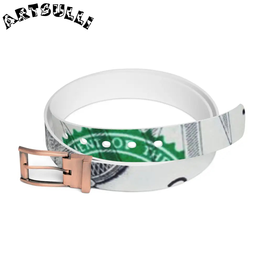 C4 Money Collage Custom Belt, Artsulli - Art is Long, Life is Short, Accessories, Material, Bronze Metal, Size, 50'', , , 82199414614155