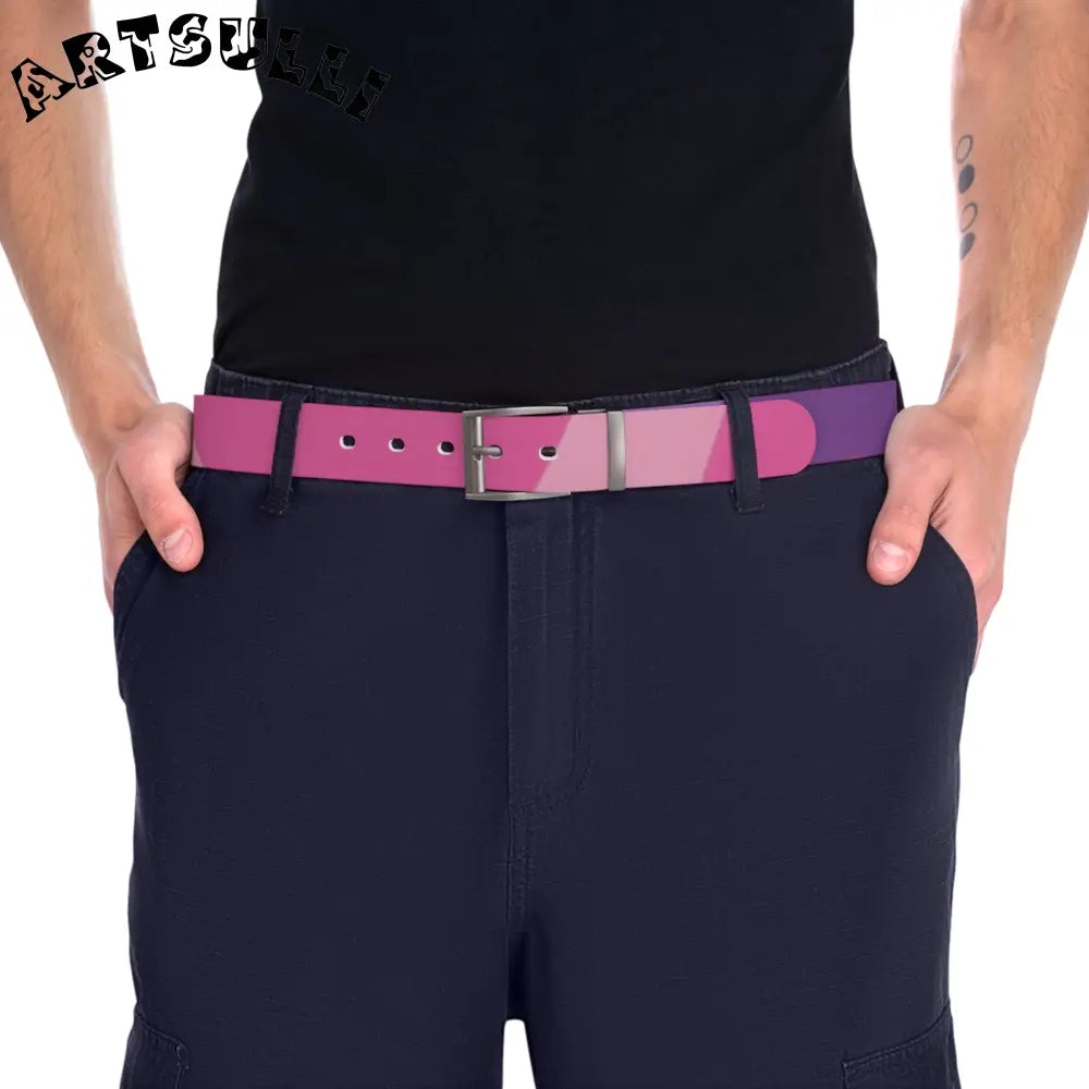 C4 Pink and Purple Striped Belt, Artsulli - Art is Long, Life is Short, Accessories, , , , , , , 