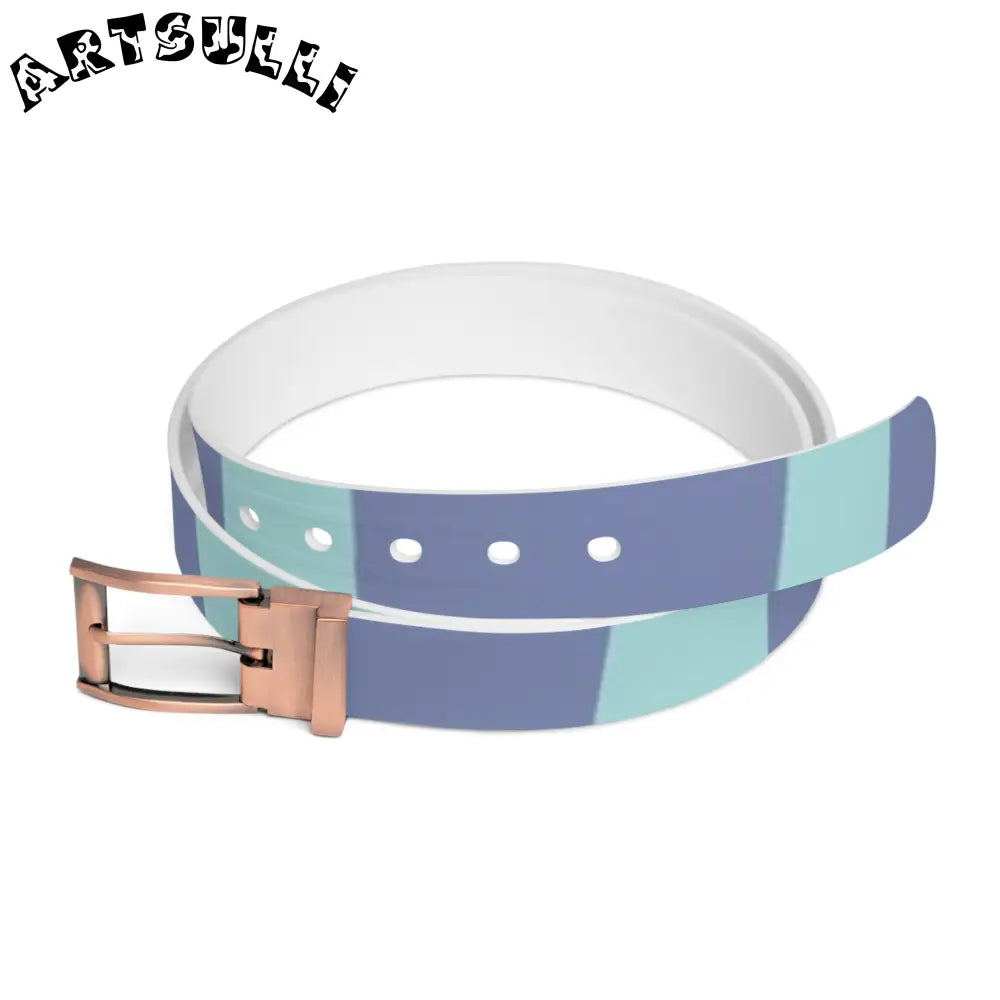 C4 Water Resistant Periwinkle & Mint Custom Belt, Artsulli - Art is Long, Life is Short, Accessories, Material, Bronze Metal, Size, 50'', , , 71666727769994