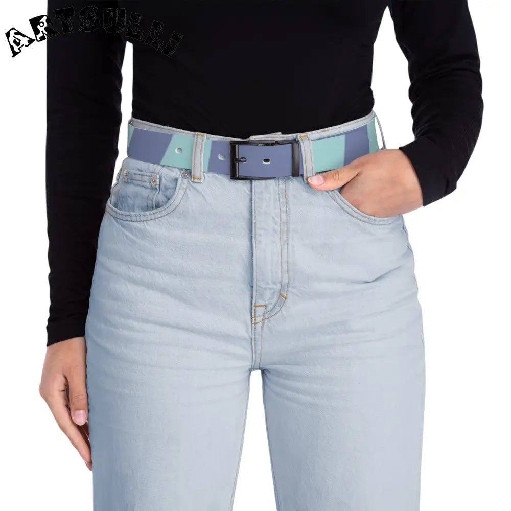 C4 Water Resistant Periwinkle & Mint Custom Belt, Artsulli - Art is Long, Life is Short, Accessories, , , , , , , 
