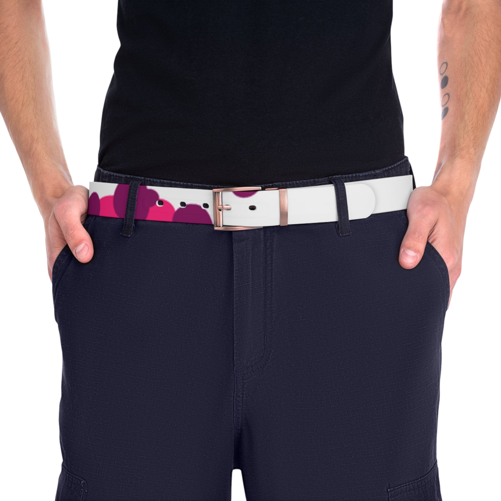 C4 White Belt with Purple and Pink Polka Dots, Artsulli - Art is Long, Life is Short, Accessories, , , , , , , 