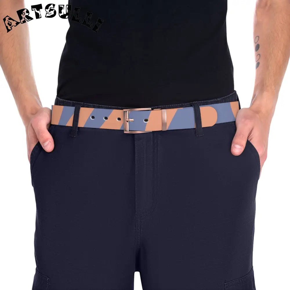 C4 White Peach & Periwinkle Custom Belt, Artsulli - Art is Long, Life is Short, Accessories, , , , , , , 