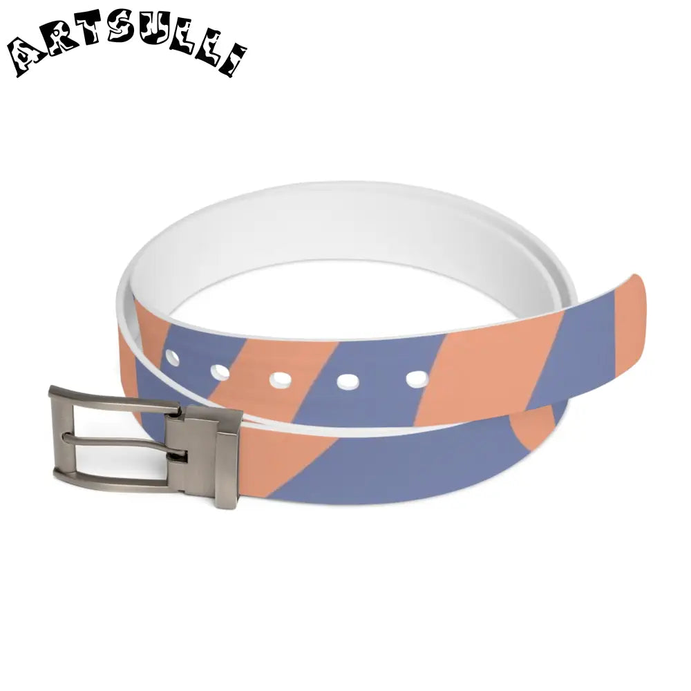 C4 White Peach & Periwinkle Custom Belt, Artsulli - Art is Long, Life is Short, Accessories, Material, Gun Metal, Size, 50'', , , 40372805449063139744