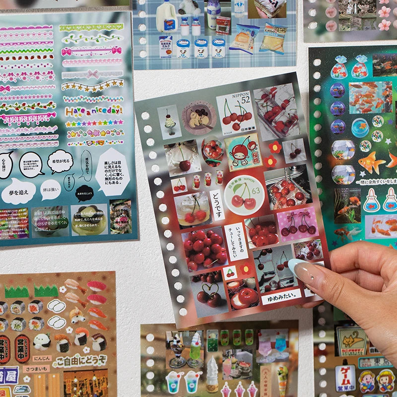 20/30 Sheets Die cut Japanese Stationery Stickers book Retro Cartoon Decorative Sticker handmade Scrapbooking Journal Supplies