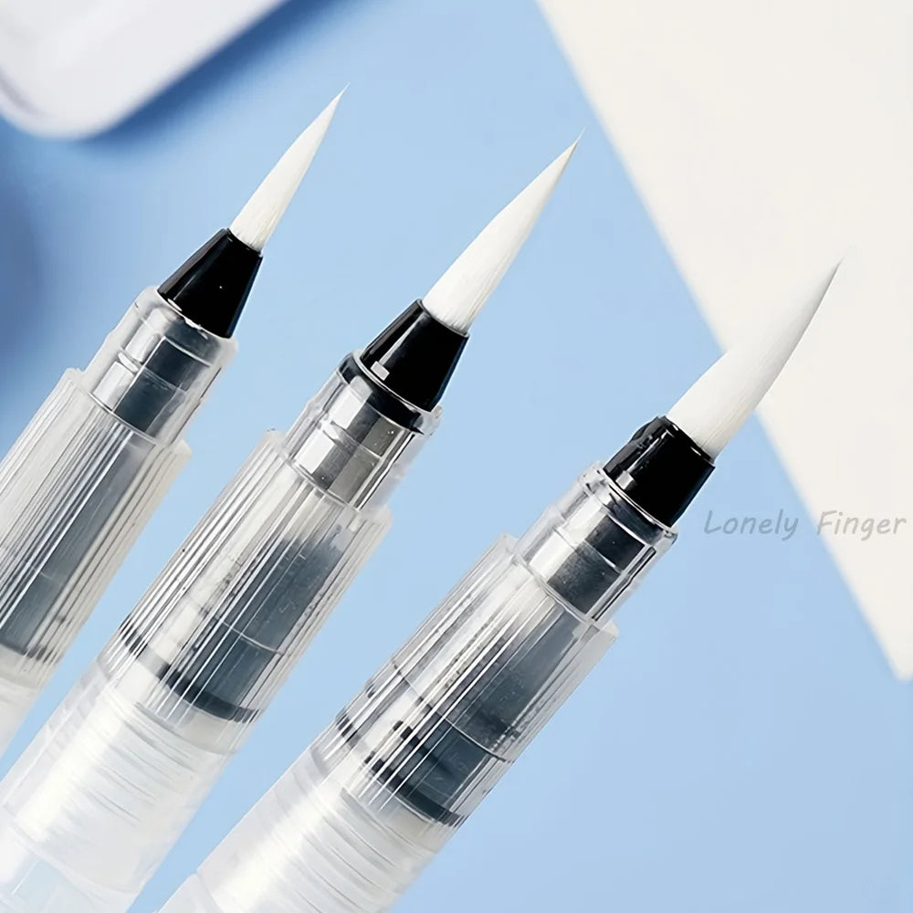 3/36PCS Water Coloring Brush Pens Portable Soft Watercolor Brush for Beginner Painting Drawing Art Supplies 156mm Pointed Head