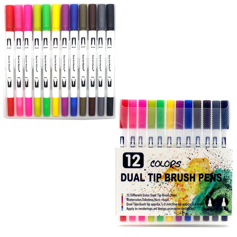 Buy The Best By Artsulli - Art is Long Life Short - Markers Set 36/48/72/120 Colors FineLiner Dual Tip Brush Pen Drawing Painting