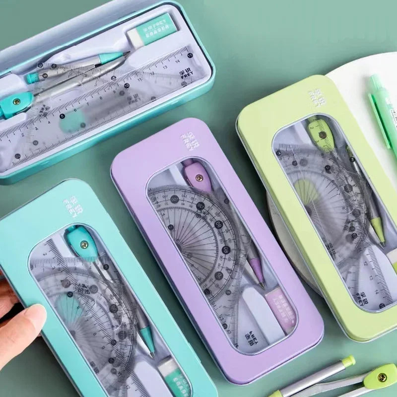 Buy The Best By Artsulli - Art is Long Life Short - 7 Pcs/set Mathematical Rulers Set Multi-function Professional Compass Ruler Drawing