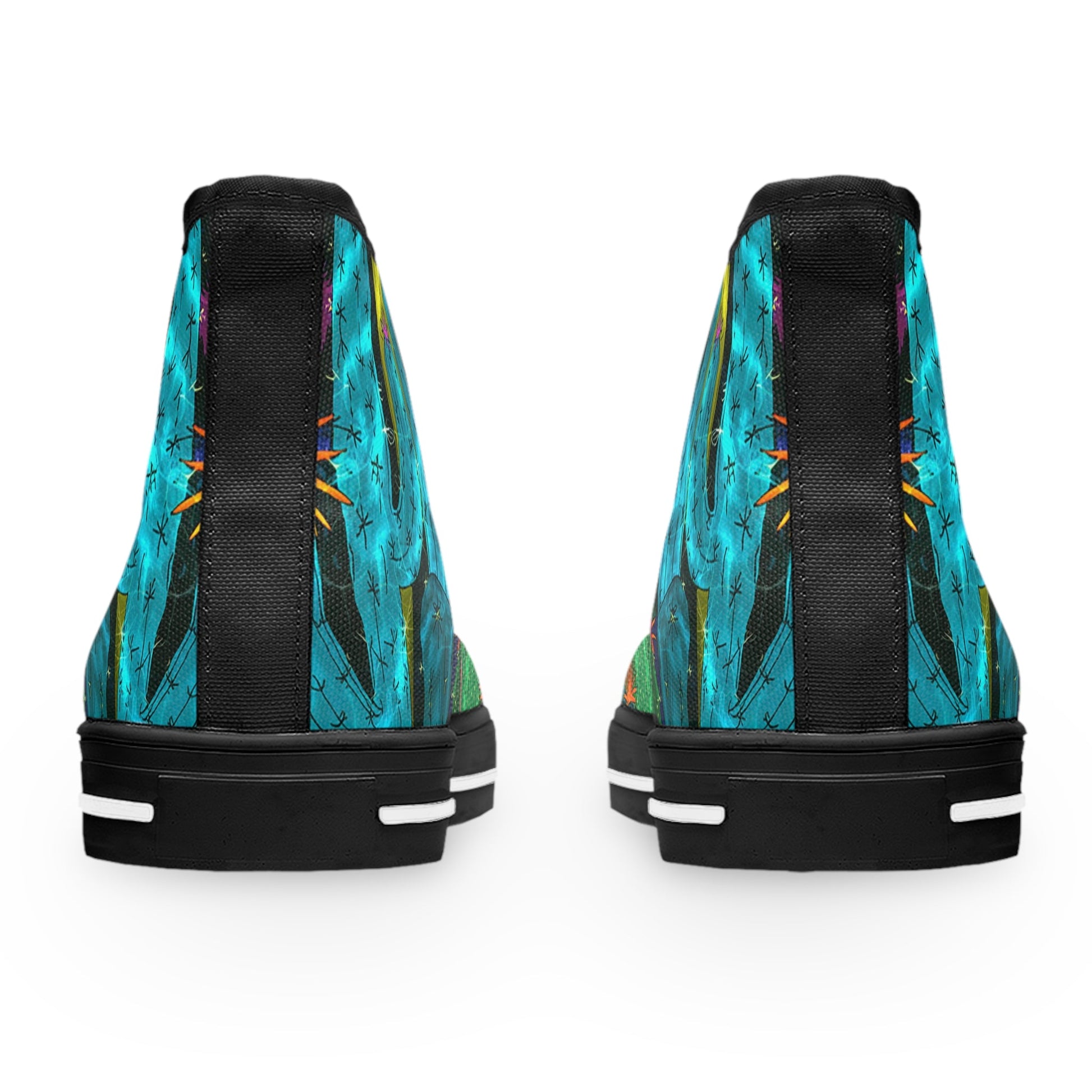 Cactus Floral Canvas High Top Sneakers, Artsulli - Art is Long, Life is Short, Shoes, , , , , , , 