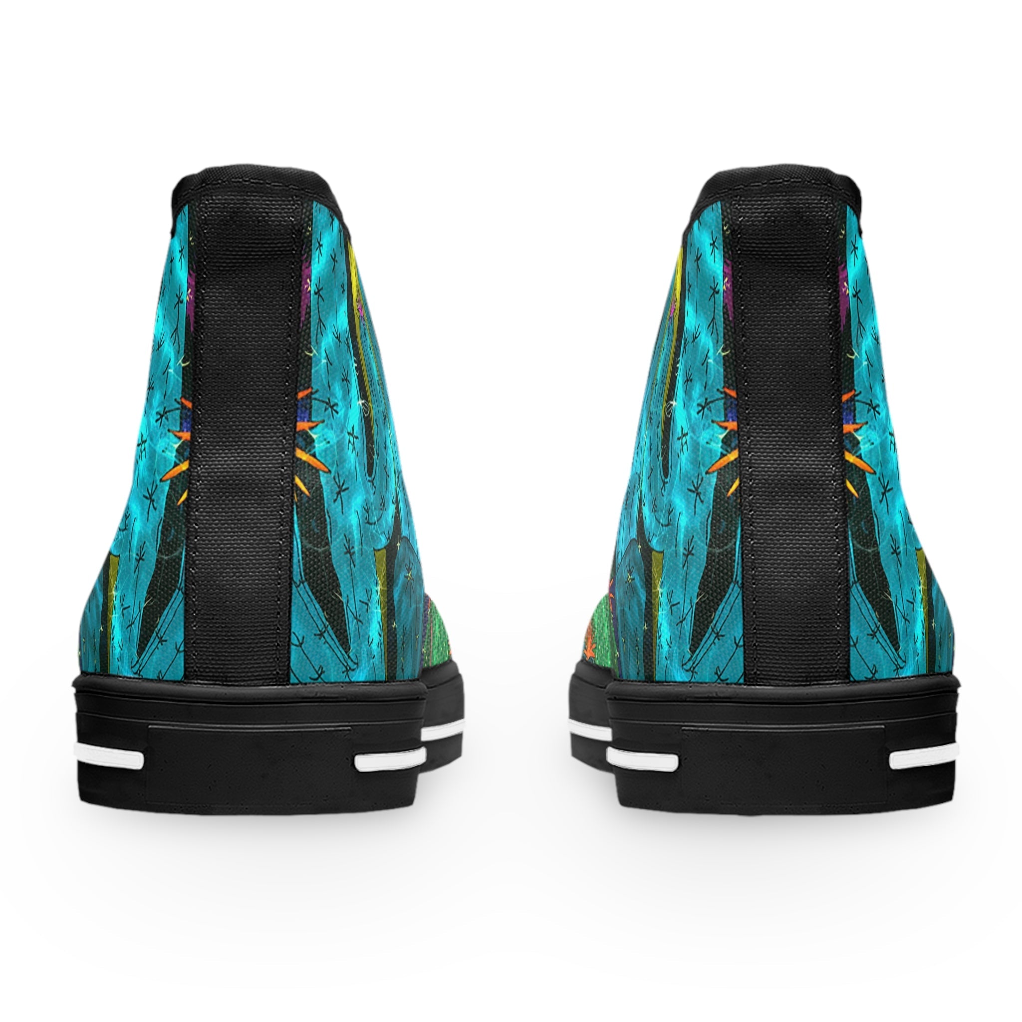 Cactus Floral Canvas High Top Sneakers, Artsulli - Art is Long, Life is Short, Shoes, , , , , , , 