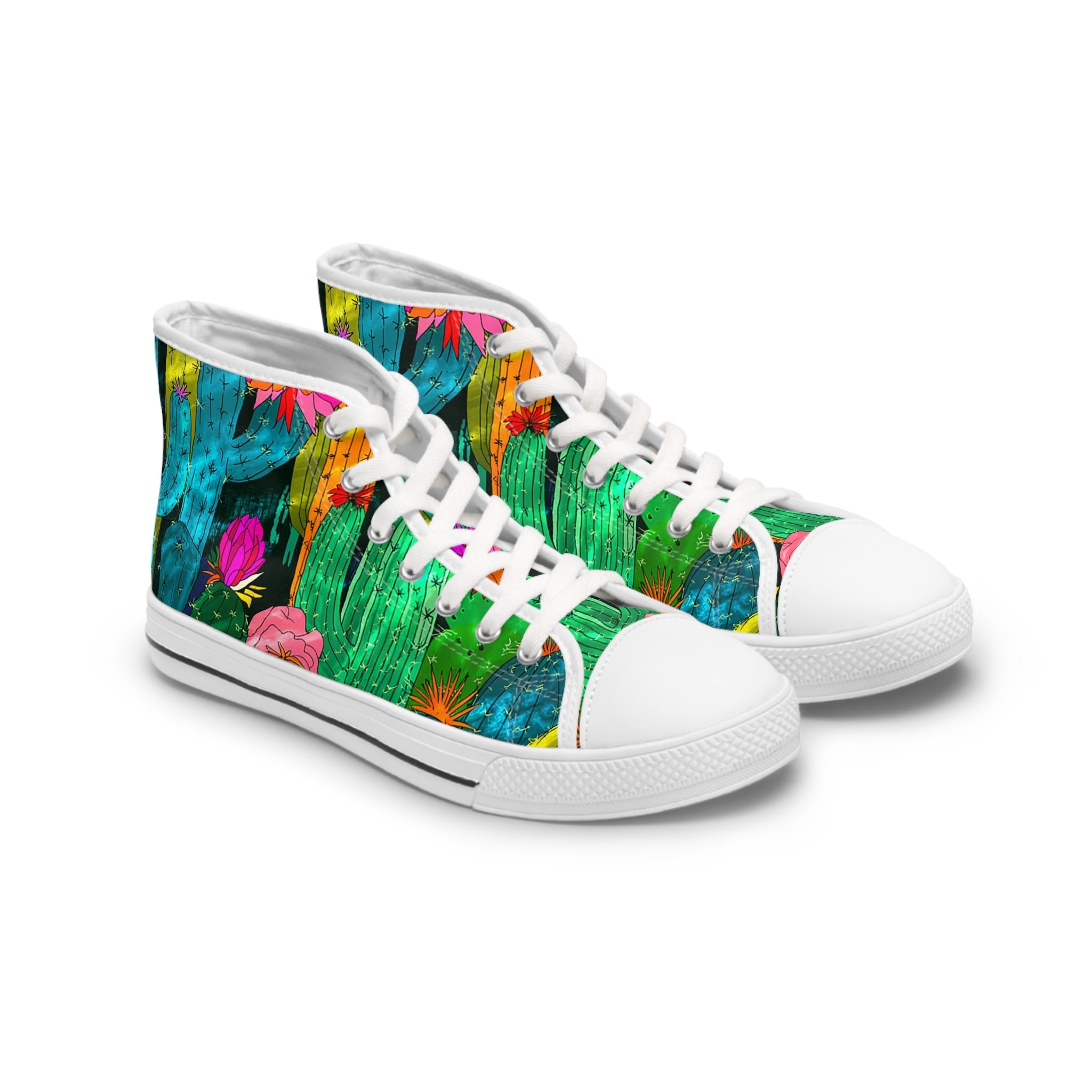 Printify Cactus Floral Canvas High Top Sneakers 2025