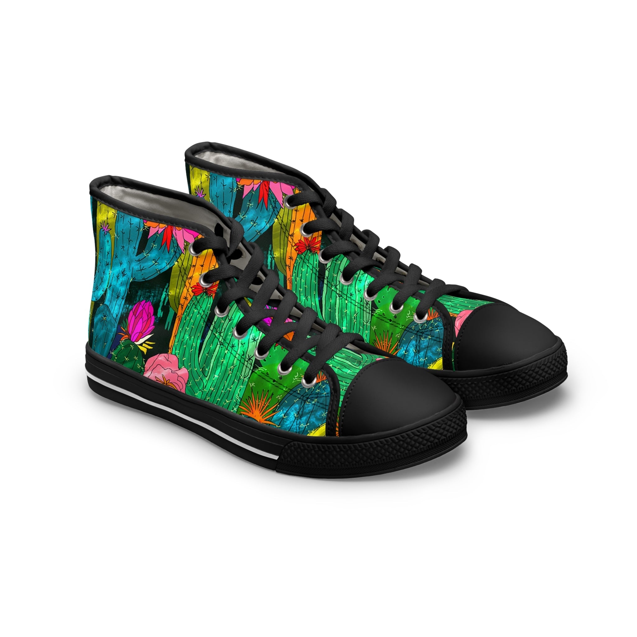 Printify Cactus Floral Canvas High Top Sneakers 2025