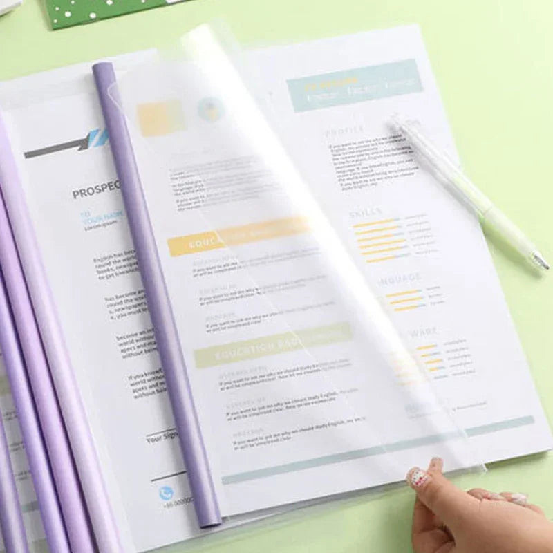 Buy The Best By Artsulli - Art is Long Life Short - 10pcs Transparent File Document Thicken Draw Rod A4 Folder Test Paper Storage Bag Clip