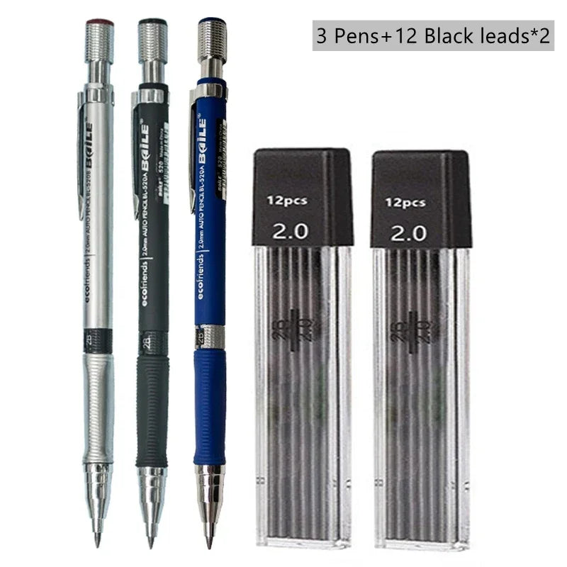 Buy The Best By Artsulli - Art is Long Life Short - Mechanical Pencil Set 2mm Carpenter Drafting HB Pen 2.0 mm For Drawing Writing