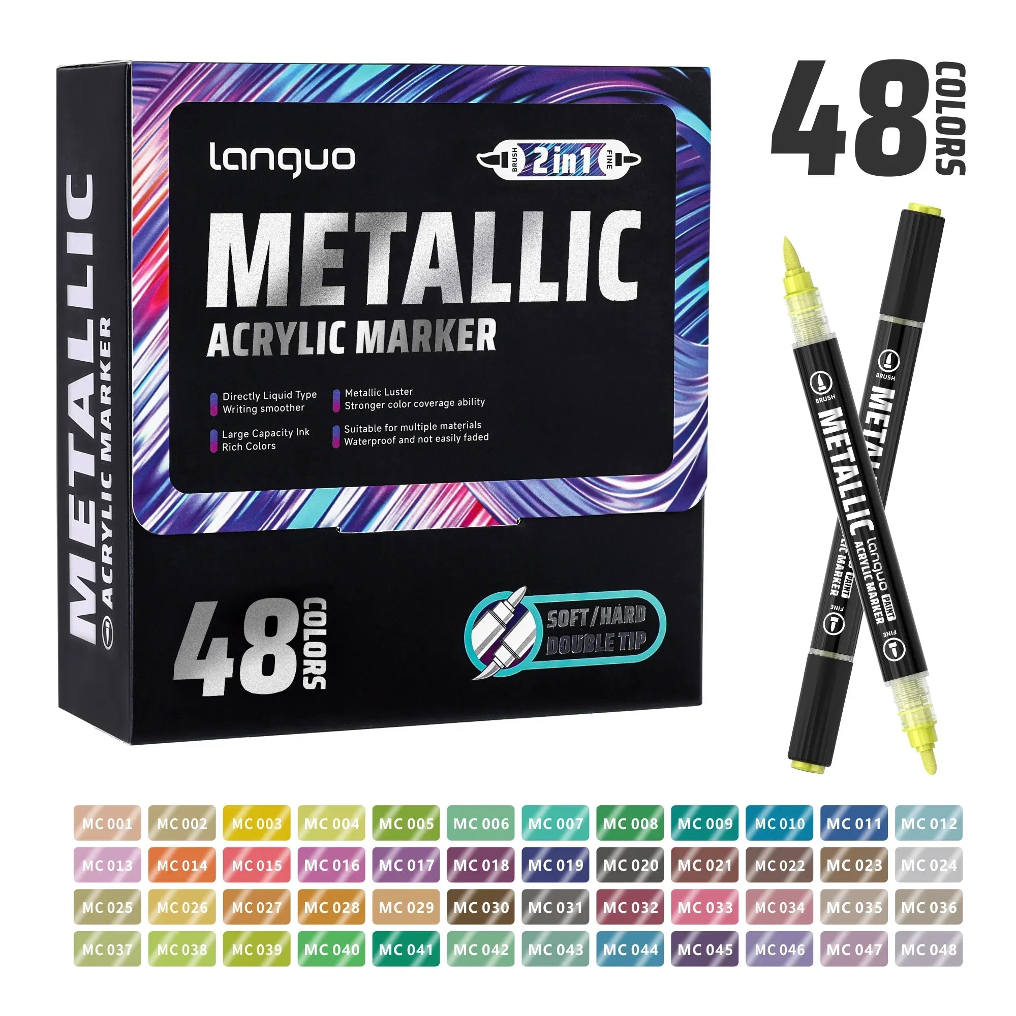 Buy The Best By Artsulli - Art is Long Life Short - LanGuo 12/24/48Color Dual Tip Acrylic Paint Marker Set Professional Artist Drawing Pens